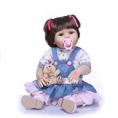 Genfødsel dukke 57cm hele kroppen silikone genfødt baby dukke pige bron naturtro prinsesse dukke fødselsdag pige bonecas bebes genfødt menina sød gave