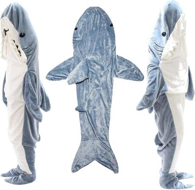 Shark Blanket Super Soft Cozy Flannel Blanket Hoodie Shark Onesie Wearable Blanket Shark L