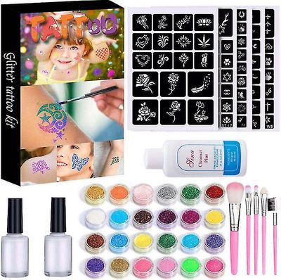 Tattoo Set Glitter Tattoo Set 24 Color Midlertidig Glitter Tattoo Set Art Party