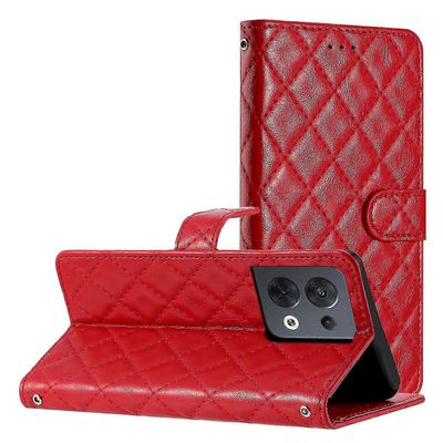 Oppo Find X5 Pro Lompakkokotelo korttikotelolla, magneettisella sulkimella ja jalustan kannella Punainen