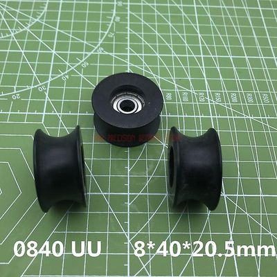 Begrænsede nylonrullelejer 0840uu 8 mm rillestyreskive forseglet skinnekuglelejehjul 8 * 40 * 20.5 mm