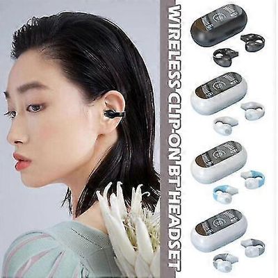 Luujohtoiset kuulokkeet Bluetooth-korvaklipsi korvakoruissa Langattomat kuulokkeet Musta