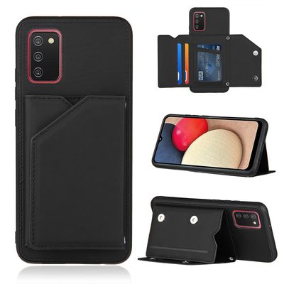 Gangxun Sag For Samsung Galaxy A02s Vintage Cuir Cover Læderetui Kofanger - Bleu