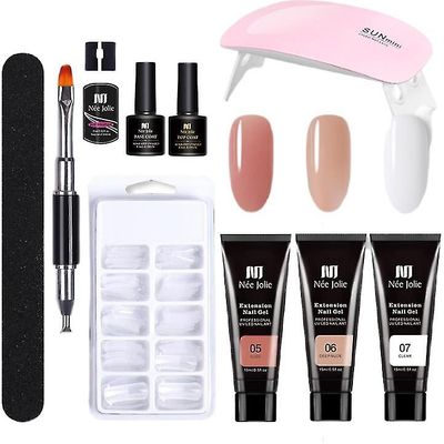 Mikasa Akryl Poly Extension Nail Gel Set Nail Extension Få indstillet Polygel Kit Nail Enhancement Gel Kit 4