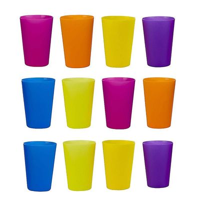 12 stk Plastic Solid Color Teeth Wash Cup uten deksel (diverse farge) Assortert farge 10.4X7.5CM