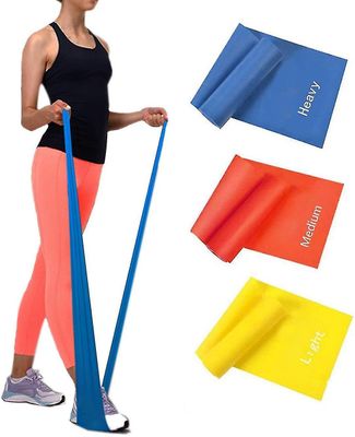 Fitness bands, sæt af 3, 120 x 15 cm til fitness, afvænning, gymnastik og fysioterapi