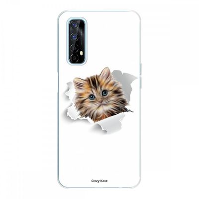 Crazy Kase Shell til Realme 7 Soft Silicone 1 mm, Sød Kat