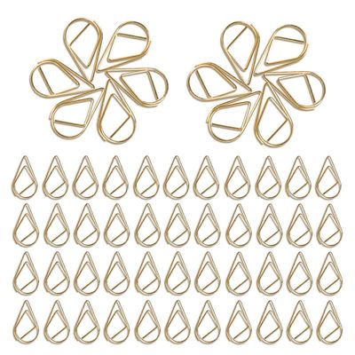 150 metallista paperiliitintä kirjanmerkkejä, kultaisia vesipisaran muotoisia puristimia Koulun toimistotarvikkeet pisarapaperiliittimet kirjoille ...