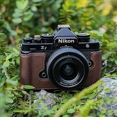 Begleri Nytt håndarbeid Fotokamera Lær Cowhide Bag Body Box Case For Nikon Zf beskyttelsesdeksel Ermeboks Base tilbehør Sjokolade