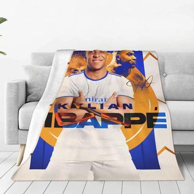 Kerota 10 Mbappe 7 Erittäin pehmeät mikromatkafleecepehmopeitot kotisänkyyn, sohvalle, olohuoneeseen ABD19697 50x40in 125x100cm