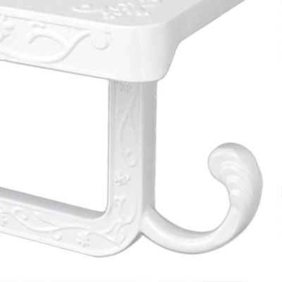 vintage wc-paperipidike hyllyllä, seinälle asennettava alumiinikudospidike paperirulla keittiöön, kylpyhuoneeseen Valkoinen