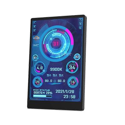 3,5 tuuman IPS USB-mininäyttö AIDA64 PC:n CPU RAM-kiintolevytietojen näyttö Tietokoneen lämpötilanäyttö Type-C Musta