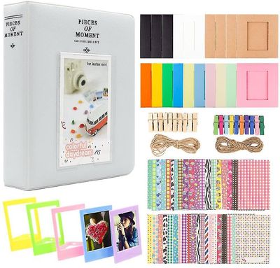 2x3 tommer fotopapir film album sæt til Fujifilm Instax Mini Kamera, Polaroid Snap, Z2300, etc (64 lommer) Røg hvid