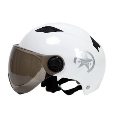 Elektrisk Motor Bil Hjelm Sykkel Åpent Ansikt Halv Baseball Cap Anti-uv Sikkerhet Hard Hat SykkelHjelm Justerbar hvit