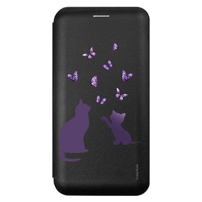 Crazy Kase Sag for Xiaomi Redmi 9 sort mønster killing leger med sommerfugl
