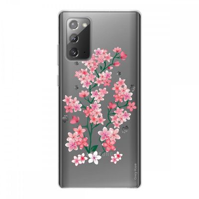 Crazy Kase Hull Til Samsung Galaxy Note20 i Silikone Soft 1 Mm, Sakura Blomster