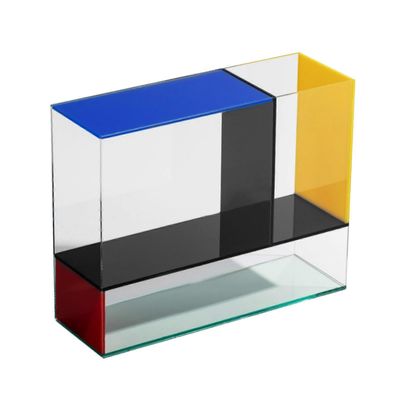 Kasviruukkulahja kodin sisustukseen Akryylikukkamaljakko keittiön pöydälle Kirjahylly Monivärinen 24cmx8cmx19cm