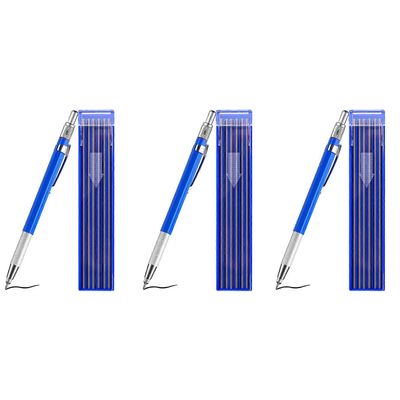 Silver Streak Welders lyijykynä, jossa 36 kpl pyöreitä hopeisia täyttöpakkauksia, metallitussikynä metallikarbidisänky Sininen