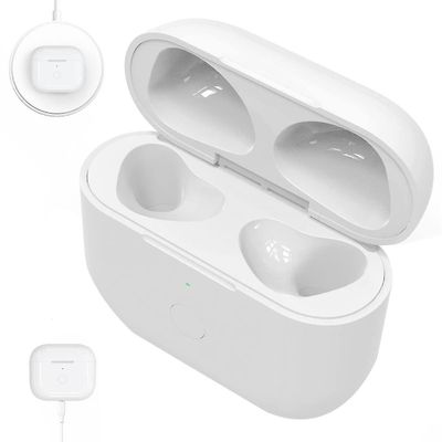 Øretelefonladerveske til AirPods 3 ladeetui 450Mah trådløst ladeetui Bluetooth Sync hurtigparingsknapp Hvit