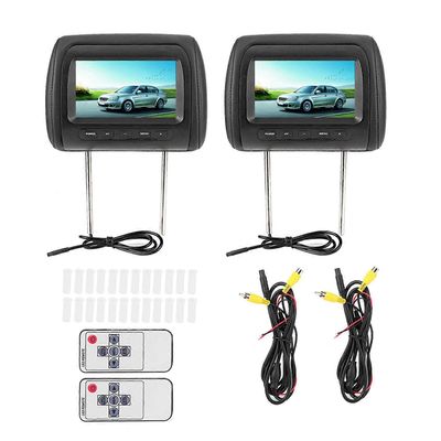 Pakkaus 2 7 tuuman säädettävää auton niskatukea LCD-näyttöä MP5 DVD-näyttö langattomalla kaukosäätimellä takapenkin katseluun Monivärinen