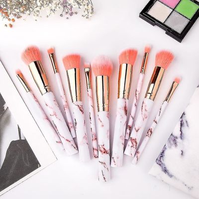 Professionelle 10stk marmor makeup børster sæt soft foundation make up værktøjer |eye Shadow Applikator