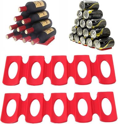 Bran Izoel flaskeholder kjøleskap flaske hylle flaske hylle ølholder silikon, stabling hjelpemiddel for flasker og bokser, Hold 15 flasker Pack Of 2