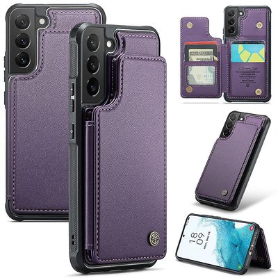 CASEME C22 -sarja Samsung Galaxy S22 5G -kotelolle RFID -estokansi, jossa on 4 korttipaikkaa Violetti