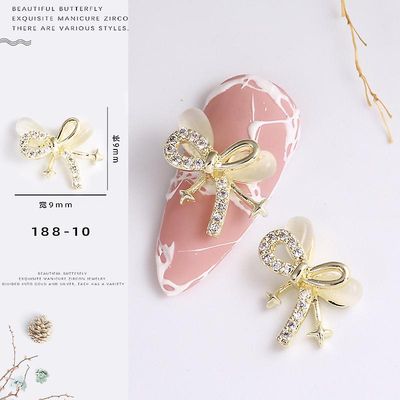 Manicure Zircon Pearl Shell Bow Star-moon Ultra Flash Light Luksus Nail Diamond Patch 18810 guld