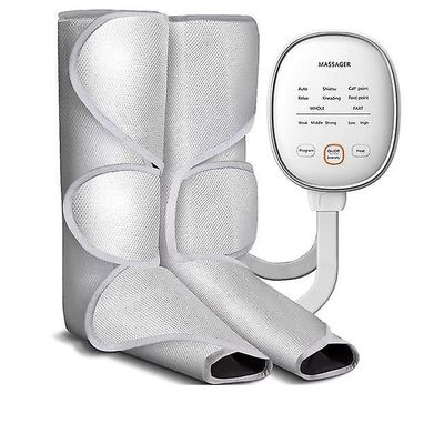 Ebox Pressoterapi benmassageapparat med luftkompression, 2 tilstande og 3 intensiteter for forbedret cirkulation Hvid