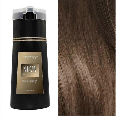 Nova Hair Dye Shampoo, Nova Hair Instant Dye Shampoo, Nova Hair Dye Shampoo, Nova Hair Instant Dye Shampoo miehille ja naisille Vaaleanruskea