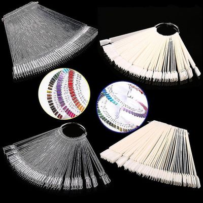 Falsk Display Nail Art Fan Wheel Polsk Practice Tip Sticks Nail Art 50pcs
