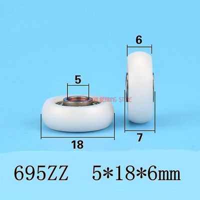 Rulleremskive pakke Plast Pom Poly Formaldehyd Nylon Rund National Standard 20 Aluminium Rail Guide Wheel 5 * 18 * 6mm