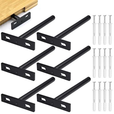 Aiyuego 4pcs/6pcs flytende hyllebrakett, metall usynlig hyllebrakett, kraftig skjult hyllebrakett, usynlig trehyllebrakett10mm 6 pcs