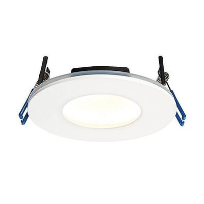 Saxby Lighting (Poole) Orbitalplus Fire Rated Integreret LED 1 Lys Badeværelse Forsænket Lys Matt White IP65
