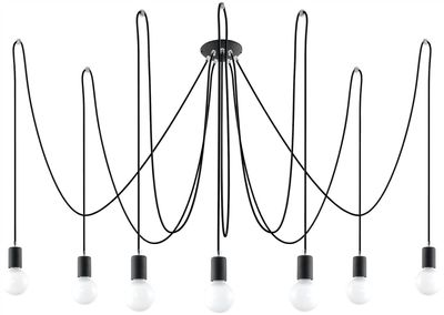 Sollux Lighting Edison 7 Lysklynge Drop Vedhæng Sort, E27