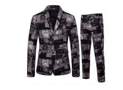 Handuo Mænd 's 2 Piece 2 Knapper Slim Fit Formel Blazer Jacket Mørk brun XXL