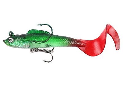 Handuo T-tail Pakke Bly Fisk Soft Bait Fake Bait Capuchin Bionic Bait grøn