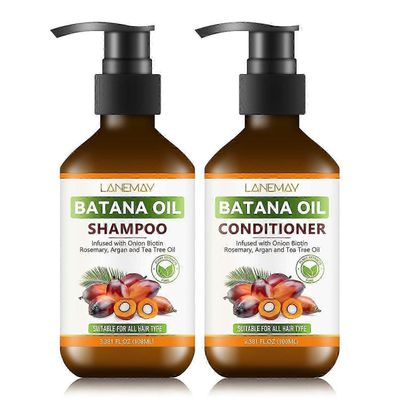 Batana Oil Shampoo ja hoitoaine hiusten kasvuun, ohenemista ehkäisevä ja syväkosteuttava puhdistaa ja auttaa vahvistamaan heikkoja ja hauraita hiuk...