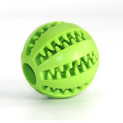 Pet Hund Legetøj Interaktive gummikugler Pet Hund Kat Hvalp Chew Legetøj Ball Tænder Chew Legetøj Tand Rengøring Bolde Mad Grøn L