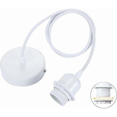 E27 riippuvalaisin ruuvirenkaalla, säädettävä tekstiilikaapeli 100cm, lampunvarjostimen kanssa yhteensopiva riippuvalaisin, ihanteellinen pistorasi...