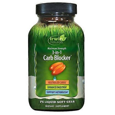 Irwin Naturals Suurin vahvuus 3-in-1 hiilihydraattien estäjä, 75 pehmeää geeliä