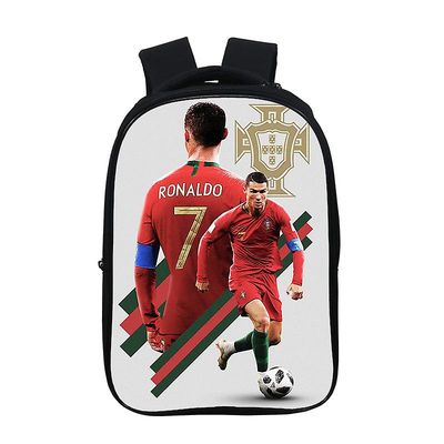 Htclv Fodbold crowe omkring Ronaldo mønstret skulderrygsæk Skoletaske Høj kvalitet Stil 6