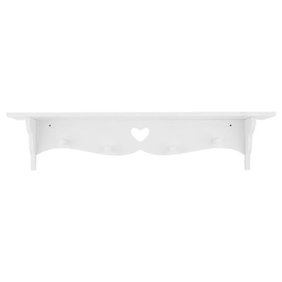 Valkoinen veistetty seinälle ripustettava ontto seinähylly seinäkoriste naulakko koukku [PB]