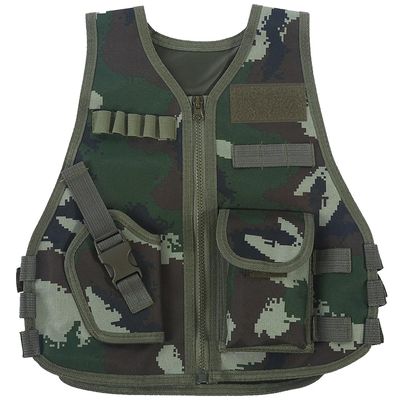 Camouflagevest til børn med multilomme til bekæmpelse af udendørs jagtspil Jungle Camouflage L