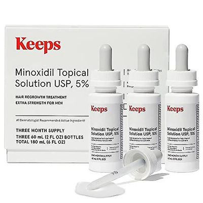 Keeps Holder ekstra styrke løsning til mænd 3 x 2oz flasker 3 måneder