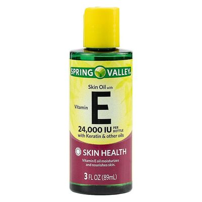 Spring Valley E-vitamiiniöljy keratiinilla ihon terveydelle, 24000 IU, 3 fl oz