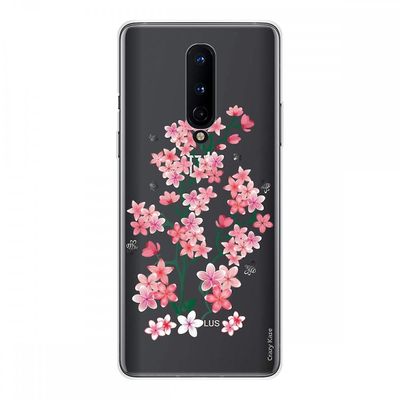 Crazy Kase Shell til Oneplus 8 i blød silikone 1 mm, Sakura blomster