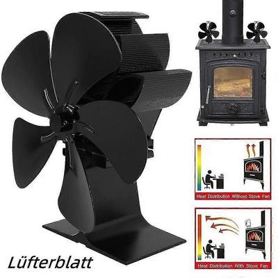 Uusi kuumailmatuulettimen takkatuulettimen siipi tuulettimen polttavasta puulaatikosta Musta
