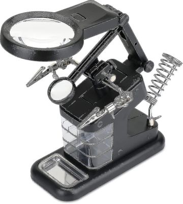 3x/4,5x/25x tredje hånd, med 10 led stand forstørrelsesglas med loddejernsstativ