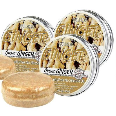 3kpl Natural Ginger Hair Regrowth Shampoo Bar, edistää hiusten kasvua, Anti Hair Loss shampoo saippua